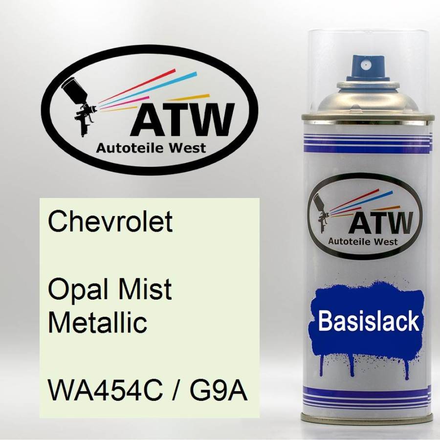 Chevrolet, Opal Mist Metallic, WA454C / G9A: 400ml Sprühdose, von ATW Autoteile West.